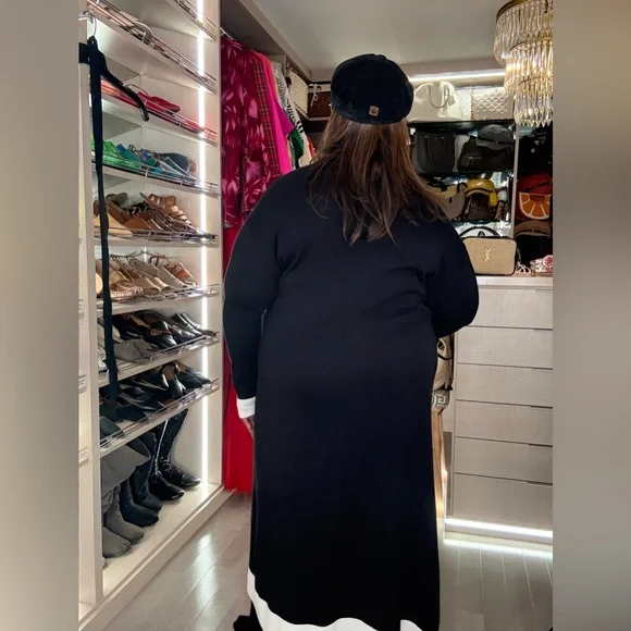 Black and White Long Cardigan - Picture 2 of 6